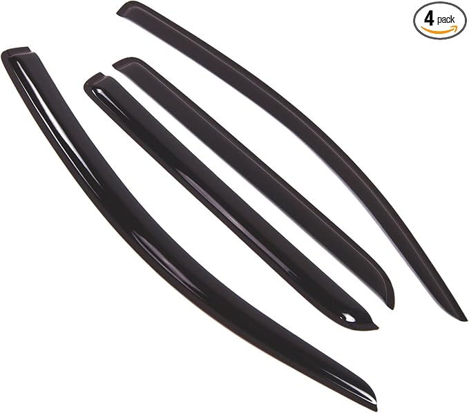 Outside Mount Window Vent Visors Rain Guards Compatible with Toyota Sequoia 2008-2016 | Side Window Wind Deflectors Rain Shields | Smoke Tinted, 4 Pcs Set, DGWV-442