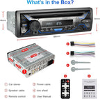 Single Din Bluetooth Car Stereo with CD DVD Player, Single Din Radio with Bluetooth AM/FM AUX/USB/SD Card Playback