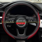 Microfiber Leather Auto Car Steering Wheel Cover, Universal 15 Inch Anti-Slip Wheel Protector, Claret