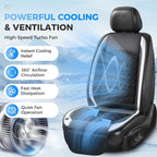 Coverado Cooling Car Seat Cover, 12V-24V Ventilated Front Seat Cushion for Car, 3-Speed Adjustable Seat Cover for Summer Driving Seat, Universal Fit for Car SUV Truck Van
