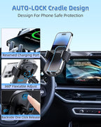 PZK Car Phone Mount for BMW X5 2024-2026 X6/ BMW X7 2023-2026 Accessories | Auto Lock Car Phone Holder Custom 14.9-inch Screen with Storage Box Hands-Free 360° Rotation Cradles Not Affect Air Vent