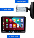 J1CA10FL 10.1-inch Certified Apple CarPlay Android Auto Wired or Wireless | Single DIN & Double DIN Touchscreen Car Stereo Radio | Bluetooth | Front & Rear Camera Inputs | USB Playback & Charge