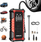 A6 Gear 160 PSI Tire Inflator Portable Air Compressor, 7500mAh Cordless Tire Inflator with Digital Pressure Gauge ＆LED Light, 3X Faster Air Pump for Car Tires, Bike,Balls, Auto Shut-Off