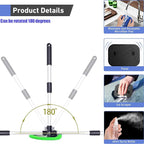 Windshield Cleaning Tool, Car Window Cleaner Windshield Cleaner with 4 Reusable and Washable Microfiber Pads and Extendable Handle Auto Inside Glass Wiper