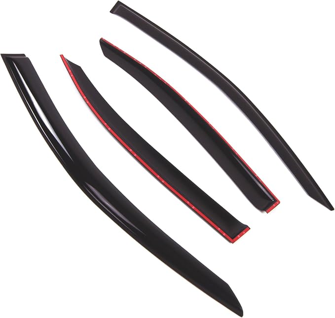 Outside Mount Window Vent Visors Rain Guards Compatible with Lexus IS250 IS350 2014-2016 | Side Window Wind Deflectors Rain Shields | Smoke Tinted, 4 Pcs Set, DGWV-703