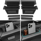 4pcs Door Handle Organizer for 2019-2025 2026 Dodge Ram 1500 Accessories Front and Rear Door Side Storage Box Insert Grab Handle Pocket ABS Plastic