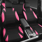 Waterproof Car Seat Covers Full Sets, Universal Fit Seat Covers for Cars, EVA Neoprene Seat Cover Set Full Sets, Interior Covers for Auto SUV,Vans,sedans, Trucks,(Black Pink)