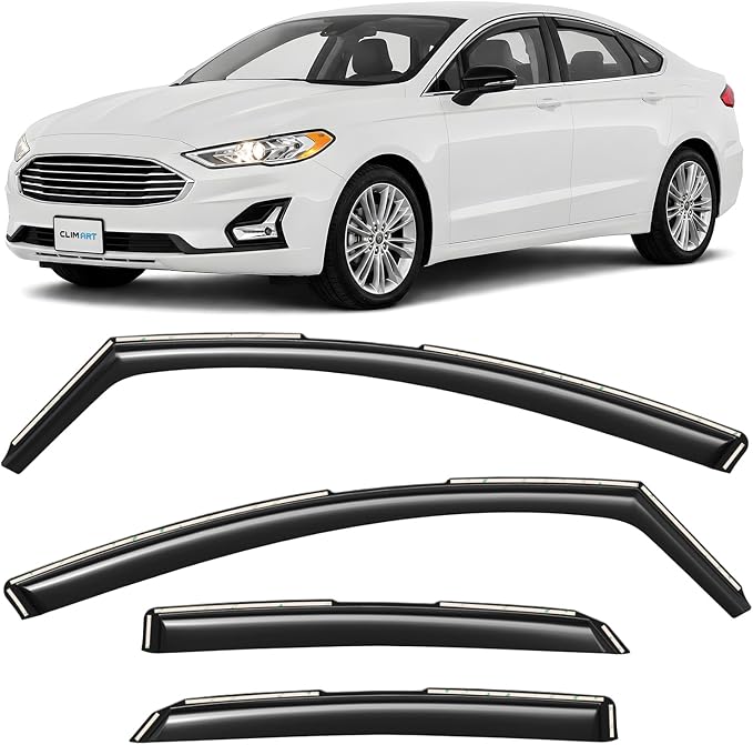 in-Channel Incredibly Durable Rain Guards for Ford Fusion 2013-2020, Original Window Deflectors, Vent Window Visors, Vent Deflector, 4 pcs. - 613112