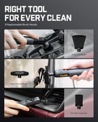 Fanttik Flip G10 Nano AutoCare Cordless Electric Car Interior Detailing Brush, Dual-Speed with 8 Brush Heads, Adjustable Angle & Smart Display, IPX7 Waterproof for Deep Car Cleaning