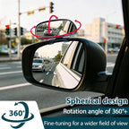 Blind Spot Mirror, HD Glass & ABS Housing, 360° Adjustable Convex Wide Angle Rear View Mirror, Stick-On Universal Fit for Car SUV Truck RV Van, Black (1, Capsule-shaped, Black Clip-on)