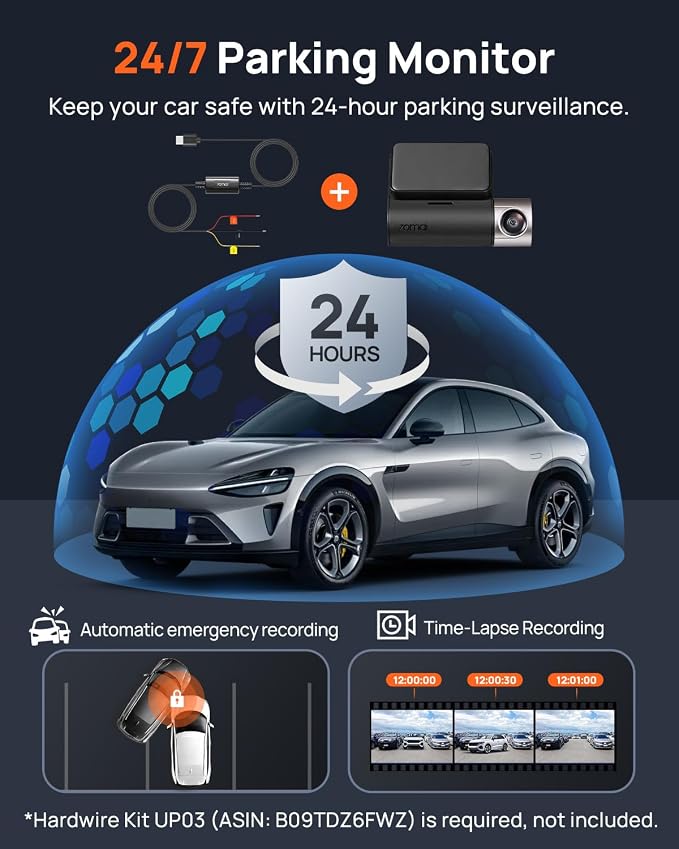 2.7K Dash Cam Front A500S, 1944P Dash Camera for Cars with Sony IMX335, Dashcam Built-in WiFi GPS, Optional Rear Dashcam, ADAS, 2'' IPS LCD Screen, 24H Parking Mode, WDR, Super Night Vision