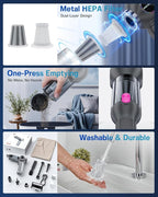 Handheld Car Vacuum Portable Cordless 25000Pa High Power Small Mini Hand Vacuum Rechargeable 4-in-1 Wireless Handheld Vac for Car Office Desktop Home Cleaning Ideal Gifts for Men & Women