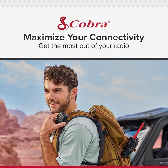 Cobra GMRS Road Trip Antenna Full Kit with Accessories for Vehicle Use - in-Vehicle GMRS Antenna Kit for GMRS Mobile and Handheld Radios, Improved Range and Mobile Capability