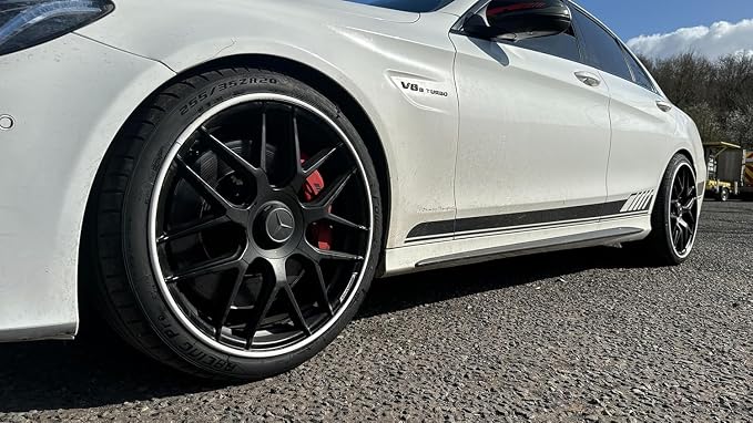AlloyGator White Rim Protector for Car Wheels (Fits 12-24" Wheel Diameter) - Pack of 4 Premium Alloy Wheel Protector to Avoid Scratches & Scuffs - Adhesive Free Curb Rash Rim Protectors
