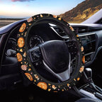 Car Steering Wheel Cover Universal 15 Inch Anti-Slip Neoprene Auto Steering Wheel Protector Halloween Car Accessories Decor for Women Men, Pumpkin Candy