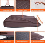 Premium Car Seat Cushion, Memory Foam Driver Seat Cushion to Improve Driving View- Coccyx & Lower Back Pain Relief - Seat Cushion for Car, Truck, Office Chair (Leather Brown)