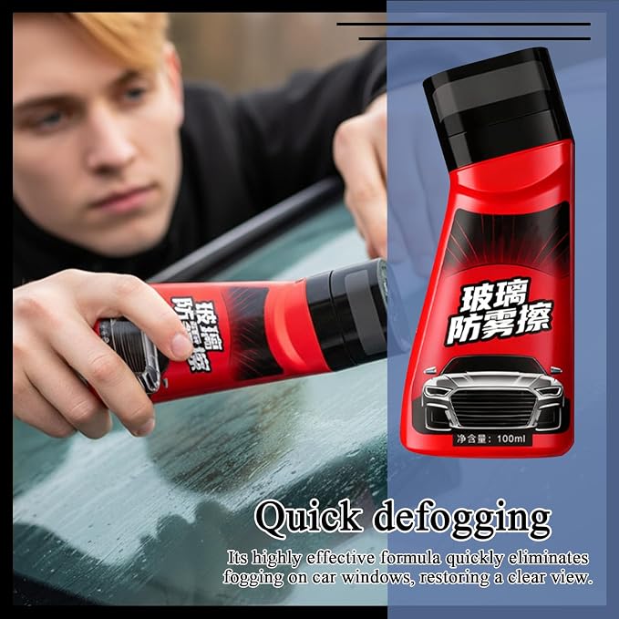 Windshield Spray – 100ml Automotive Glass Cleaner Wipe | Streak-Free Window Defogger for Windshield, Mirrors, Car, SUV, Truck, RV, Motorcycle | Interior and Exterior Visibility Enhancing Coating