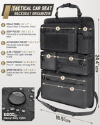All in One Car Seat Back Organizer Fit Most Cars SUV Trucks Jeeps | Heavy Duty Molle Panel Seat Back Protector with Multi-Pockets Storage, for Tools, Toys, Camping, Travel, Daily Commuting