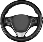 Ventilated Heart-Shaped Steering Wheel Cover with Anti-Slip Leather Grip. Compatible with Ford, Toyota, Honda, Nissan, and Chevrolet Vehicles for 14.5-15.2 inch Round Steering Wheels.