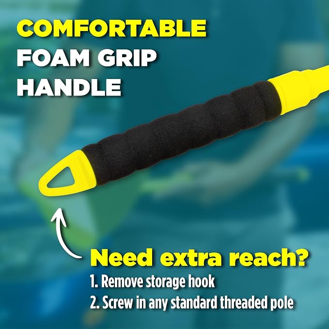 95160 Reach & Clean Windshield Cleaning Tool and Car Window Cleaner Tool for Interior and Exterior Auto Glass, Trucks, SUVs, RVs and Home Windows with 2 Microfiber Pads and Storage Bag