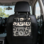 Car Backseat Organizer - Cute Aesthetic Car Storage Bin with Mesh Pocket & Reinforced Base - Universal Fit Hanging Seat Back Accessories for Women (Black)