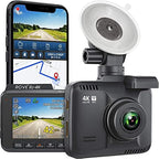 R2-4K Dash Cam, 4K UHD 2160P Car Camera with 8MP CMOS Sensor, Built-in WiFi 6 and GPS, Dash Camera For Cars with 2.4" Screen, Super Night Vision, 150" Wide Angle, Parking Mode, Supports 512GB Max