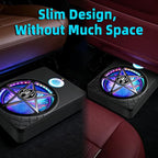 3000W Under Seat Subwoofer with Amp 10" Slim Powered Car Audio | 3-Way Full Range Sound with RGB Beat Sync LED, Bass Boost, Low Pass Filter, Plug & Play Design for Trucks SUVs and Cars
