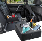 Back Seat Cup Holder for Car, Couch Cup Holder, Car Truck Boat Organizer, Couch Sofa Bed Expander Tray Holds Drinks, Snacks, Remote, Cell Mobile Phone (Black)