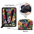 Tropical Hiiscus Plumeria Print Car Trash Can with Lid, Leak Proof Auto Trash Bag Hanging Vehicle Garbage Can Multipurpose Storage Container for Back Seat Road Trip