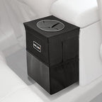 Car Trash Can with Lid - Car Trash Bag Hanging with Storage Pockets Collapsible and Portable Car Garbage Bin, Leak-Proof Car Organizer, 1.82 Gallons Multipurpose Trash Bin for Car
