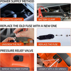 Car Jack Electric Hydraulic Jack 5Ton 155-450mm 3in1 Lift Inflator LED Light 12V Portable Outdoor Home Emergency Tire Change Roadside Rescue Tool