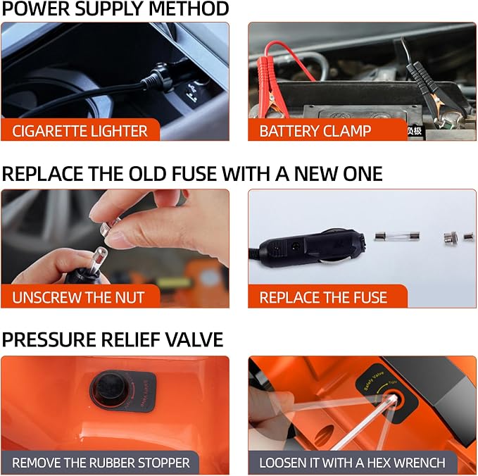 Car Jack Electric Hydraulic Jack Kit 5Ton 155-450mm Lift Inflator LED Light Impact Wrench 12V Portable Outdoor Home Emergency Tire Change Roadside Rescue Set for Sedan SUV MPV Truck