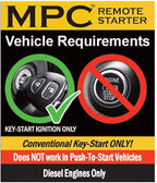 MPC Remote Start Kit Compatible with 2017-2019 Ford F-250 Super Duty | Diesel | Key to Start | 100% Plug N Play | Press OEM Fob 3X Lock to Start | USA Tech Support