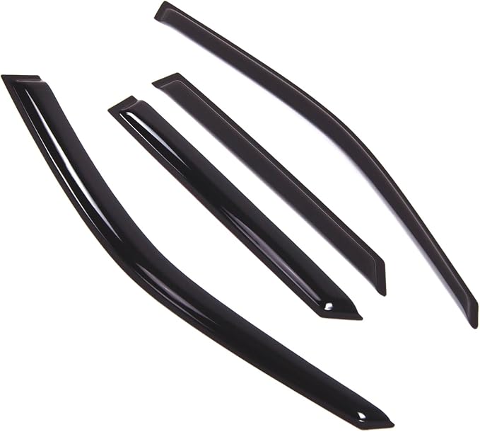 WD2-316 Dark Smoke 4 Pcs Set Window Visor (Outside Mount) Deflector Rain Guard Compatible with 2002-2005 Mazda Protege5