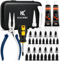 Tire Repair Screws Kit, Screw in Tire Plugs for Emergency Puncture Repair, Rubber Nail Screw in Tire Plug Kit with Pliers, Screwdriver & Rubber Cement for Tubeless Tires
