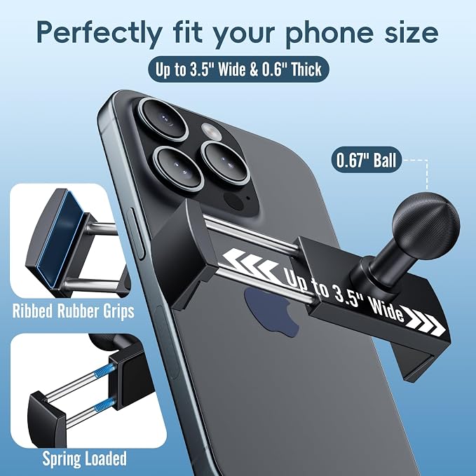 Metal Vent Phone Mount Compatible with 2015-2020 Ford F-150, 2017-2021 Super Duty & 2018-2021 Expedition, Car Solid Phone Holder Cellphone Cradles Bracket Stand for All Smartphone