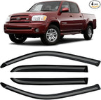 Window Rain Guards Visors for 2004 2005 2006 Toyota Tundra Crew Cab, Out-Channel Window Vent Wind Shades Shield Deflectors for 04 05 06 Tundra Double Cab