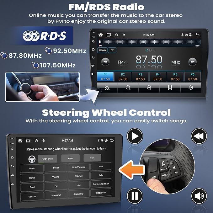 6+128G 8 Core Android 13 Car Stereo for Ford Fusion Mondeo 2013-2019 with Wireless CarPlay&Android Auto,9" Touchscreen Car Radio,5G WiFi,GPS,Mirror Link,Bluetooth 5.0,FM RDS,DSP 32EQ,SWC,Backup Camera