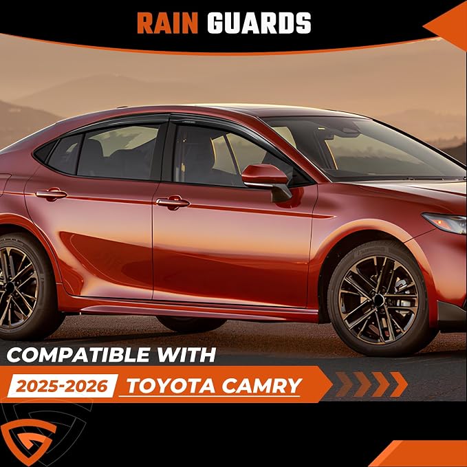 Rain Guards Fit for Toyota Camry 2025 2026 LE SE XLE XSE Out Channel Extra Durable Side Shatterproof 2025-2026 Camry Side Window Wind Deflectors & Visors Black 4 PCS
