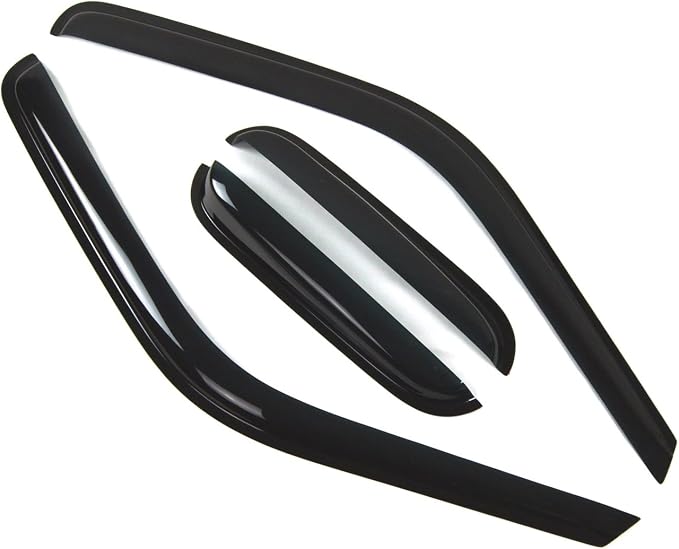 WD2-066 Dark Smoke 4 Pcs Set Window Visor (Outside Mount) Deflector Rain Guard Compatible with 1988-2000 Chevrolet C1500 C2500 C3500 Extended Cab