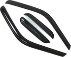 WD2-066 Dark Smoke 4 Pcs Set Window Visor (Outside Mount) Deflector Rain Guard Compatible with 1988-2000 Chevrolet C1500 C2500 C3500 Extended Cab