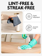Microfiber Cleaning Cloth Rolls -150 Sheets (White, Dimgrey) | 12'' by 12'', Super Absorbent, Lint-free, Tear-away Microfiber Towel Roll, for All-Purpose Cleaning
