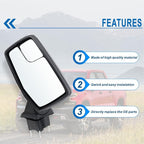 Left Driver Side Mirror Compatible with 2019-2025 chevy Silverado 1500 Power Glass Manual Folding Non-Heated without Turn signal Replace#GM1320582(3Pins）