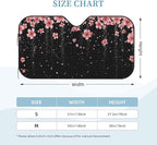 Windshield Sun Shade Black Blooming Cherry Flower Car Front Window Sunshade Cover for Truck SUV Blocks UV Rays Automotive Visor Interior Protector 55 x 30 inch