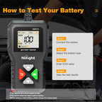 Car Battery Tester 6V 12V 24V Accurate Digital Auto Analyzer 100-2000 CCA Voltage SOH SOC Internal Resistance Test for Cars Trucks SUV ATV Boats Motorcycles Vehicle