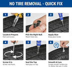 21PCS Tire Repair Rubber Nail Kit - Complete Screw Plug Kit with Glue, Fast Fix for Flat Tires on Car, Truck, Motorcycle, SUV & More
