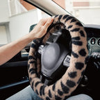 Steering Wheel Cover, Fluffy Car Wheel Covers for Women/Girls/Ladies，Soft Wool Fur Steering Wheel Protector, Universal 14 1/2 inches to 15 inches - White