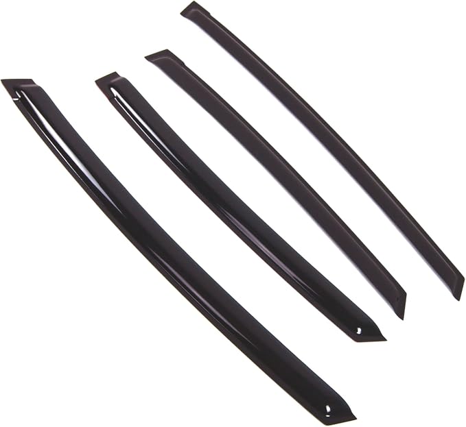 WD2-742B Dark Smoke 4 Pcs Set Window Visor (Outside Mount) Deflector Rain Guard Compatible with 2016-2018 Toyota Prius V