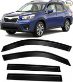 2019-2024 Tape-On Rain Guards for Subaru Forester Side Window Visor Deflectors, SK Premium Sport Limited Touring, Durable Tinted Vent Shades 2020 2021 2022 2023