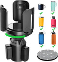 Upgraded 64oz Large Cup Holder Expander with Coaster for Car, Expandable Cup Holder Adapter with Adjustable Base, Universal Compatible with Yeti, Hydro Flasks, Owala, Other Big Bottles Mugs Drinks